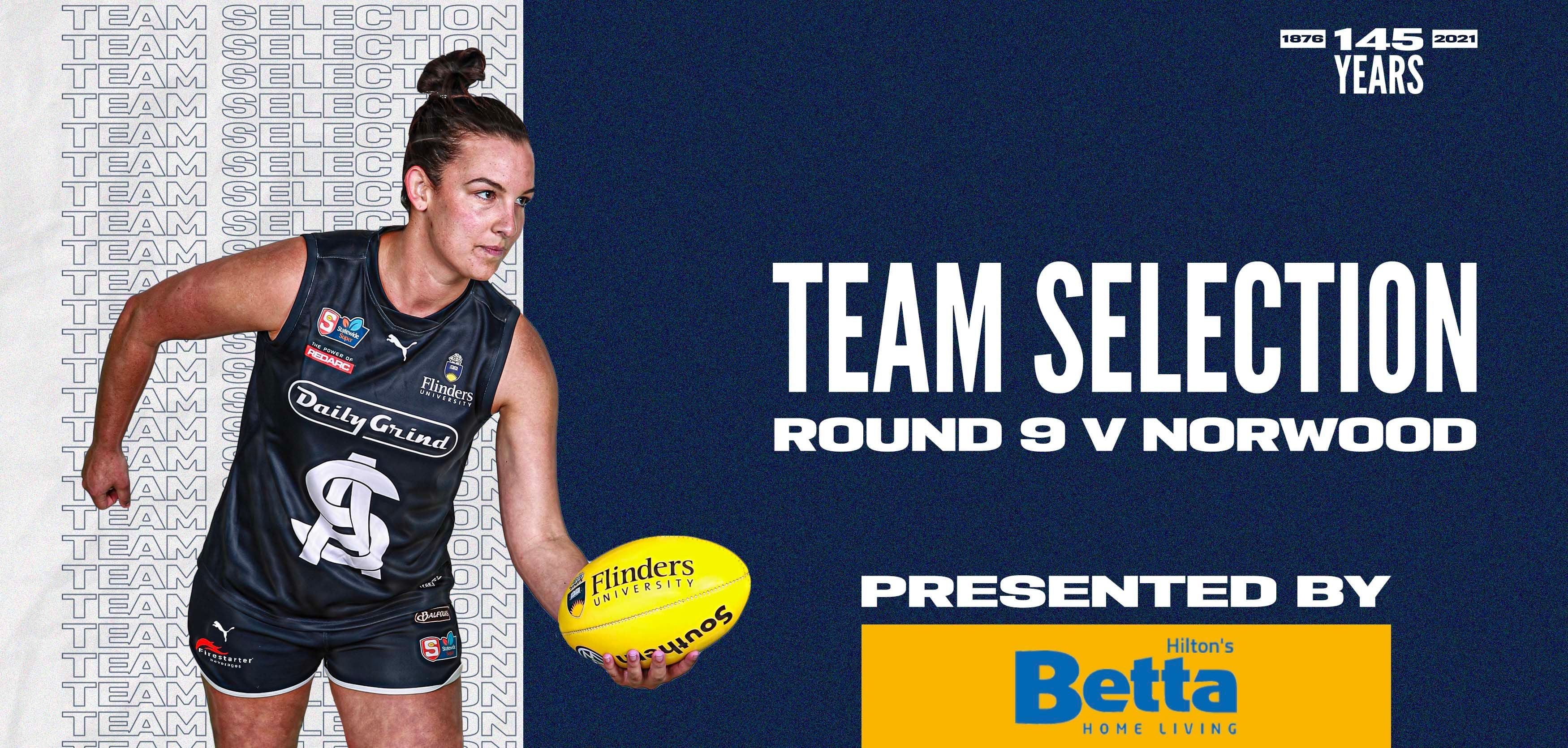 BETTA Team Selection: SANFLW Round 9 vs Norwood BETTA Team Selection: SANFLW Round 9 vs Norwood